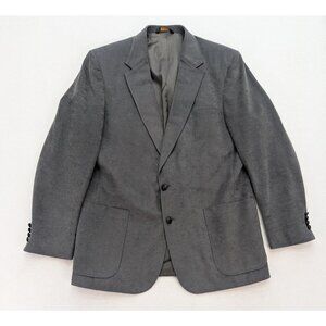 Blair Vintage Men's Blazer Jacket Sport Coat Size 46L Gray Faux Suede